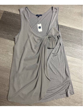 Women's Gap Gray Sleeveless Tank Top with Bow Detail Size Medium